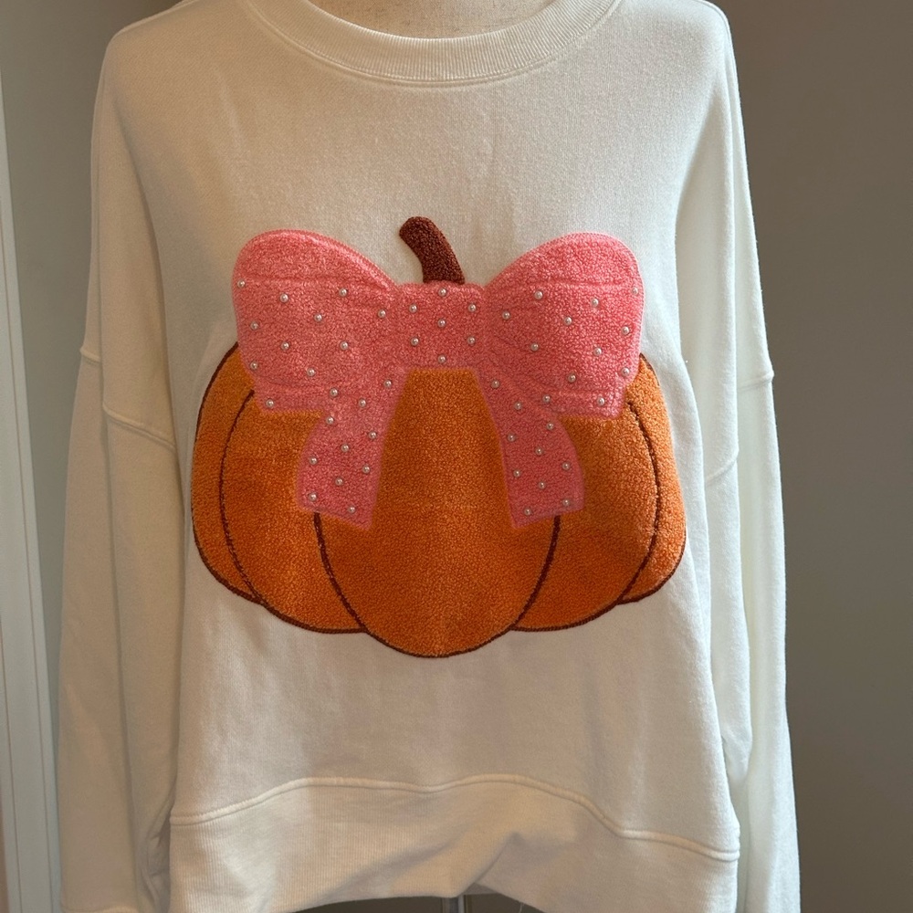 Shiraleah Ivory Pretty Pumpkin Sweatshirt